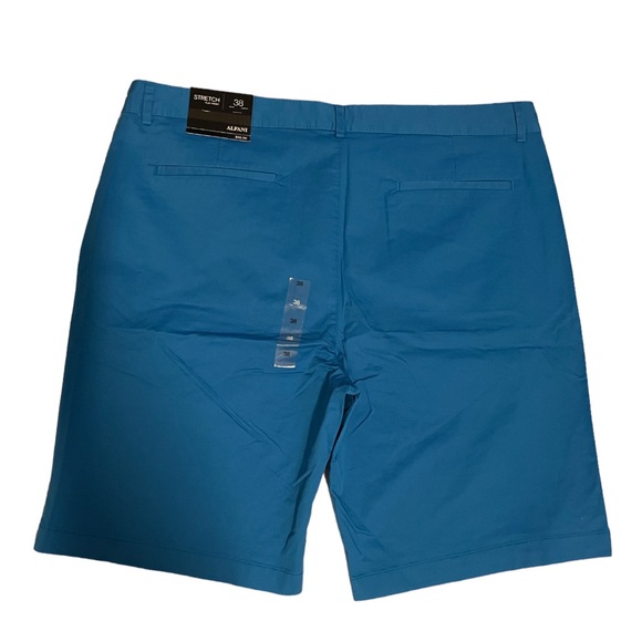 - Alfani Men’s Flat Front Stretch Summer Shorts Blue Size 38 - Picture 2 of 8